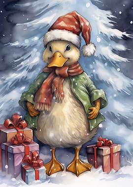 Funny Duck Christmas