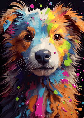 cute dog painting art