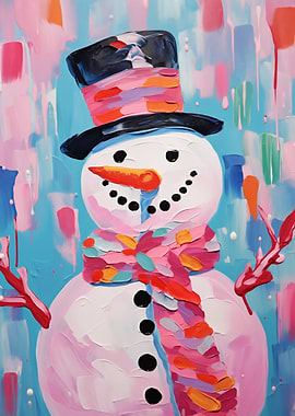 Pink Snowman Xmas