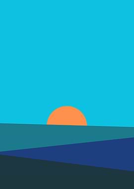 Sunset Over Ocean Waves