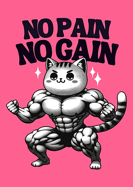 Motivational workout cat