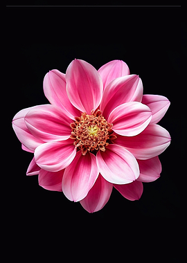 Pink Flower on Black