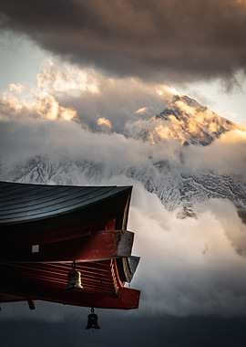 Pagoda and Stormy Fuji