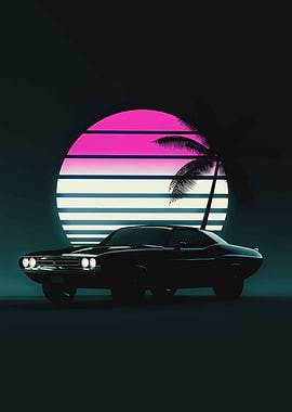 Retro wave Car