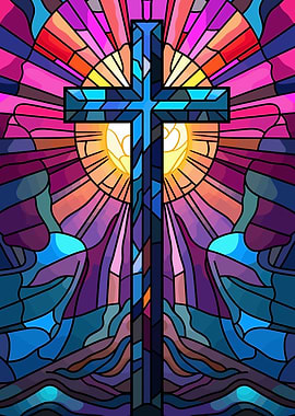 Jesus Cross Stained Glass