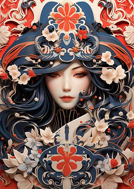 Floral Geisha Papercraft