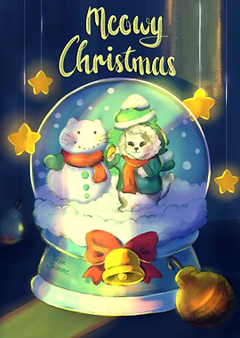 Christmas Cat Snow Globe