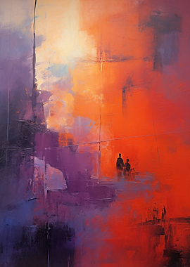 Abstract Purple Orange