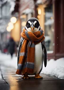 Winter Penguin In The City