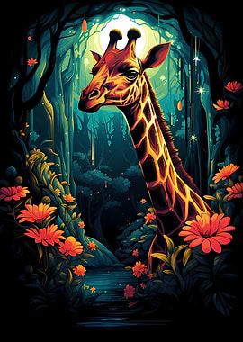 colourful giraffe
