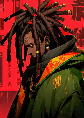 Afro locks young man