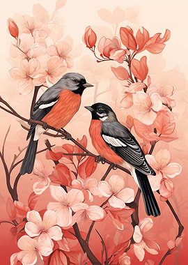 Robin Watercolor Couple
