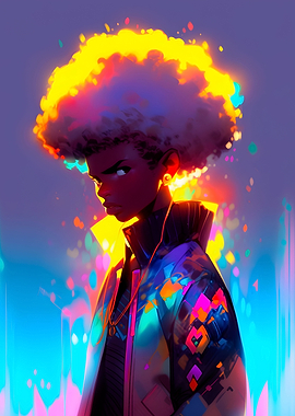 Golden Afro Hair