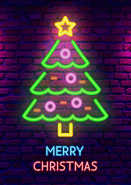 Neon Christmas Tree winter
