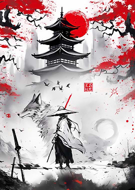 Wolf Samurai Warrior