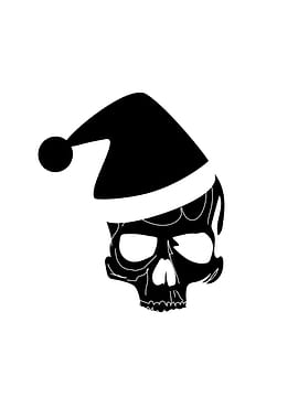 Hand draw Santa skull head