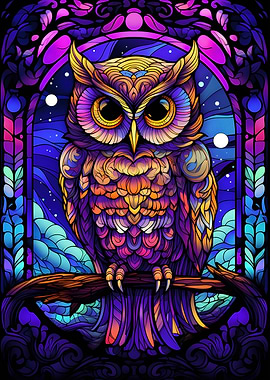 Amazing Owl Stained Glass