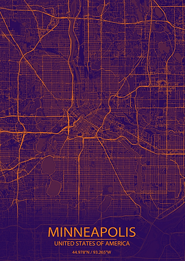 Minneapolis MN Purple Map