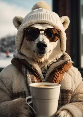 Coffee Lover Polar Bear