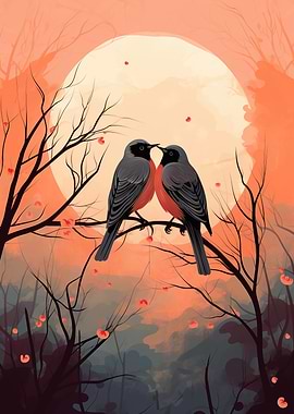 American Robin Couple Love