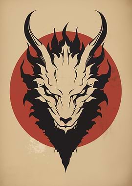 Vintage Asian Dragon Art