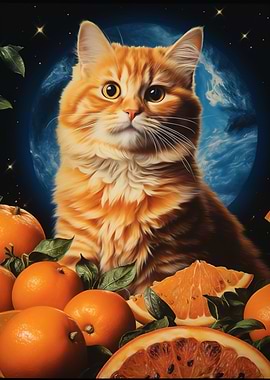 Cat and space art