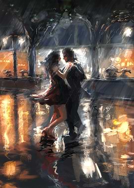 Dancers in the rain