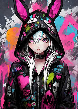 Bunny Girl Graffiti Art