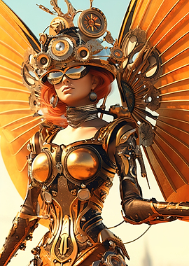 a woman adorned in a steam