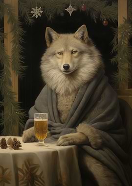 Wolf Drink Beer Xmas