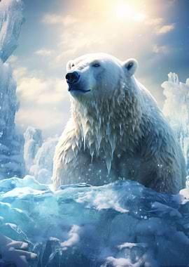 Polar Bear in Ice World