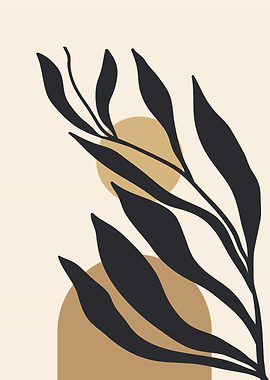 Modern Minimal boho Leaf