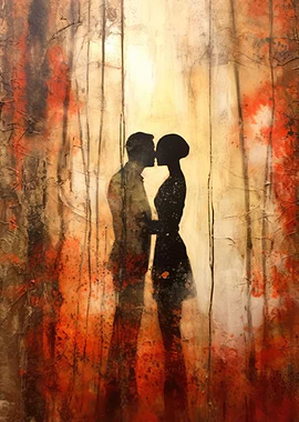 Two Lovers Autumn Forest