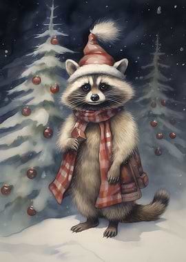 Xmas Raccoon for Kids
