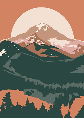 mountain boho illustration