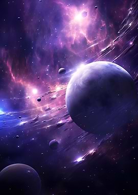 Planet whith asteroid