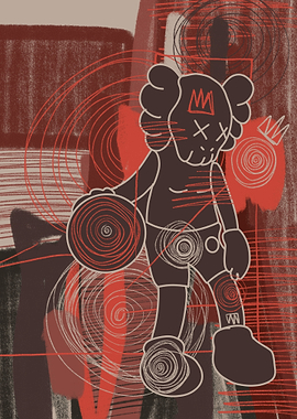 Kaws Dolls unique abstract