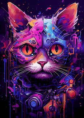 Futuristic Robot Cat