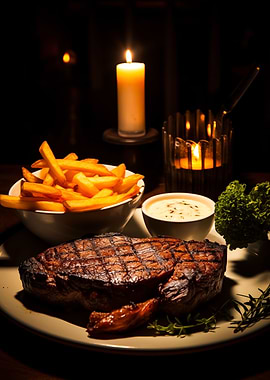 Steak with fries