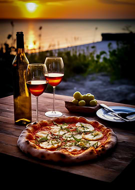 Neapolitan Pizza with Wine