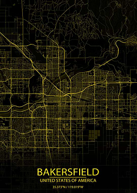 Bakersfield BlackYellowMap