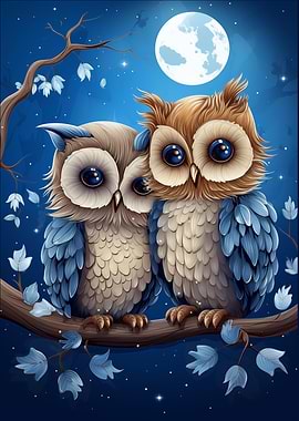 Dreaming Night Owl Couple