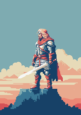 Paladin Warrior Pixel Art
