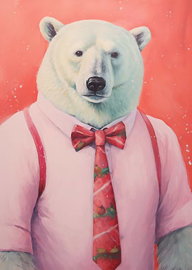 Cute Pink Xmas Polar Bear