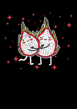 Cute Dragon Fruit Couple