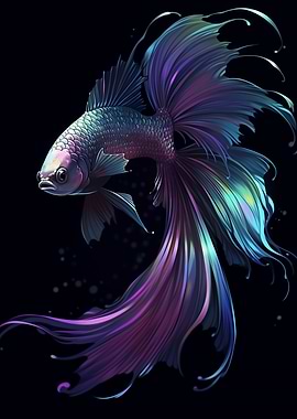 Green and Purple Betta 2