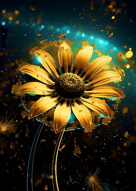 Golden Cosmic Sunflower