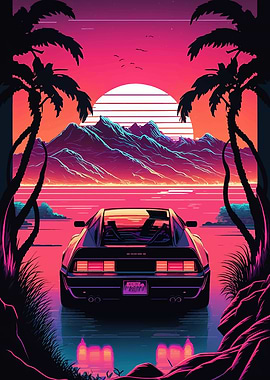 Retro wave Car