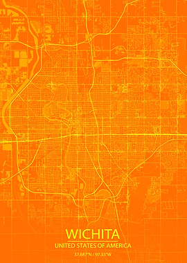 Wichita Kansas Orange Map
