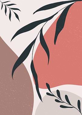 Minimal Leave Abstract Art